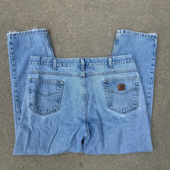Y2K Carhartt Jeans 40x30 Stonewash Traditional Fit Straight Leg Work B18 STW - Picture 1 of 7